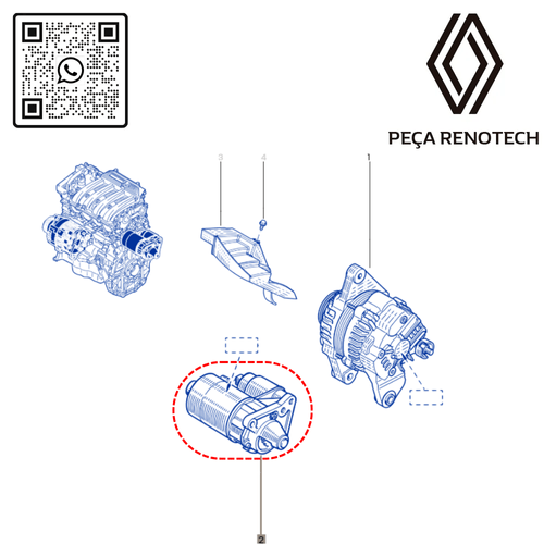 RN 01105R-PX 233001105R MOTOR DE PARTIDA 1.6 16V K4M LOGSANDDUSTSYM - 4